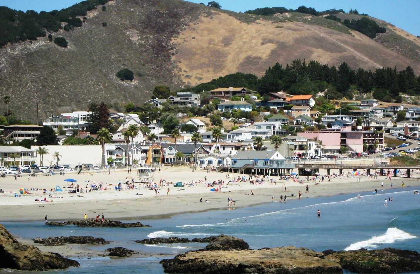 Crowd of people at Avila Beach